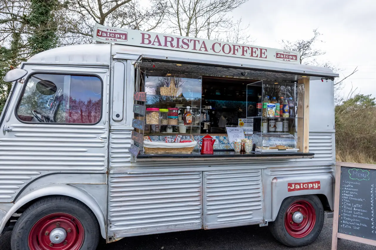 A converted vintage van serving barista coffee